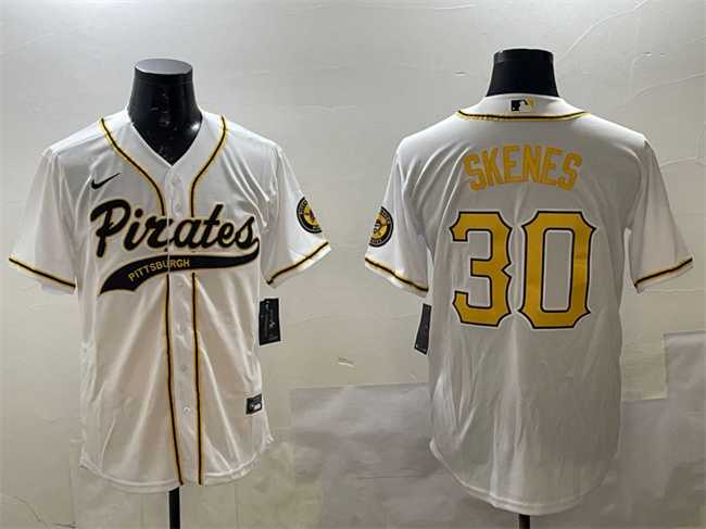 Men%27s Pittsburgh Pirates #30 Paul Skenes White Cool Base Stitched Jersey->san diego padres->MLB Jersey